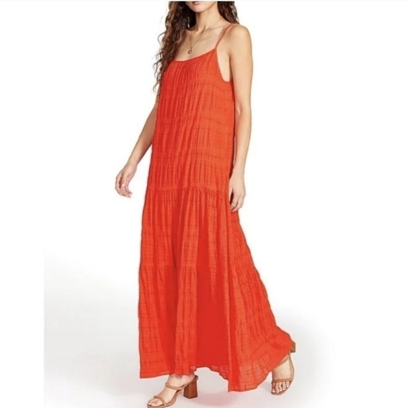 BB Dakota Steve Madden Roman Holiday Maxi Dress Hibiscus Red - Picture 1 of 14